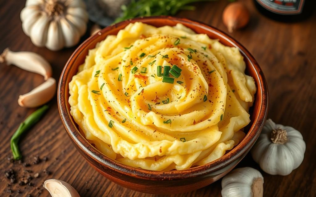 Flavored Mashed Potatoes with Herbs and Cheese