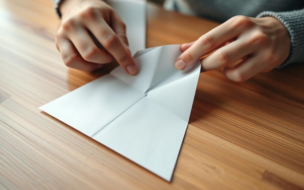 Paper Airplane First Fold Technique Paper Airplane First Fold Technique